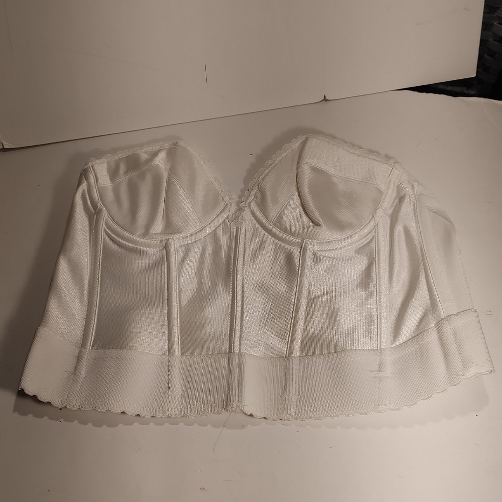 White Corset Bra Bustier Size 34C Back Closure Vintage